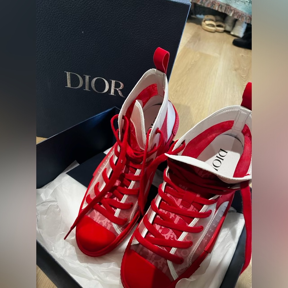 Mens dior red oblique sneaker - Picture 3 of 4